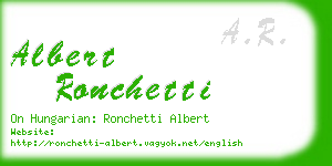 albert ronchetti business card